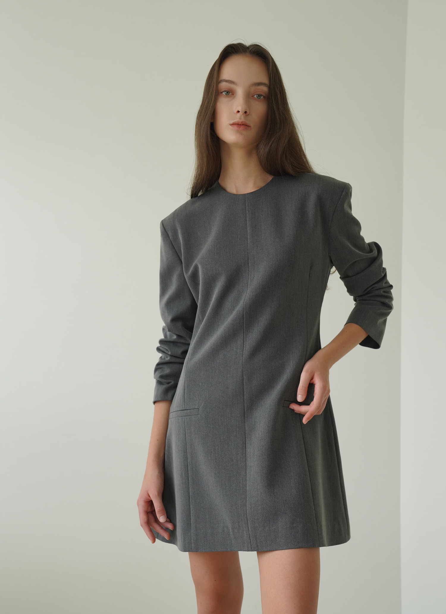 (2차 리오더) Modern hourglass dress gray
